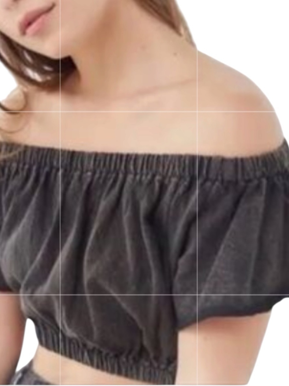 Urban Outfitters Black Off-the-Shoulder Cropped Top